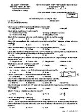 Đề thi khảo sát kiến thức chuẩn bị cho năm học mới môn Vật lý Lớp 10 - Mã đề 463 - Năm học 2019-2020 - Trường THPT Liễn Sơn
